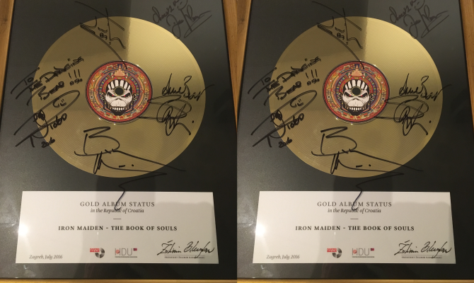 Albumu ‘Book of souls’ Iron Maidena priznanje za zlatnu nakladu na području RH